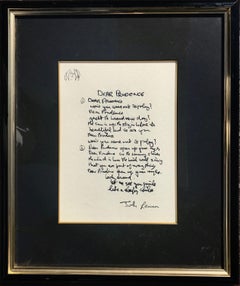 "Dear Prudence" Limited Edition Hand Written Lyrics