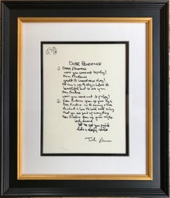 "Dear Prudence" Limited Edition Hand Written Lyrics