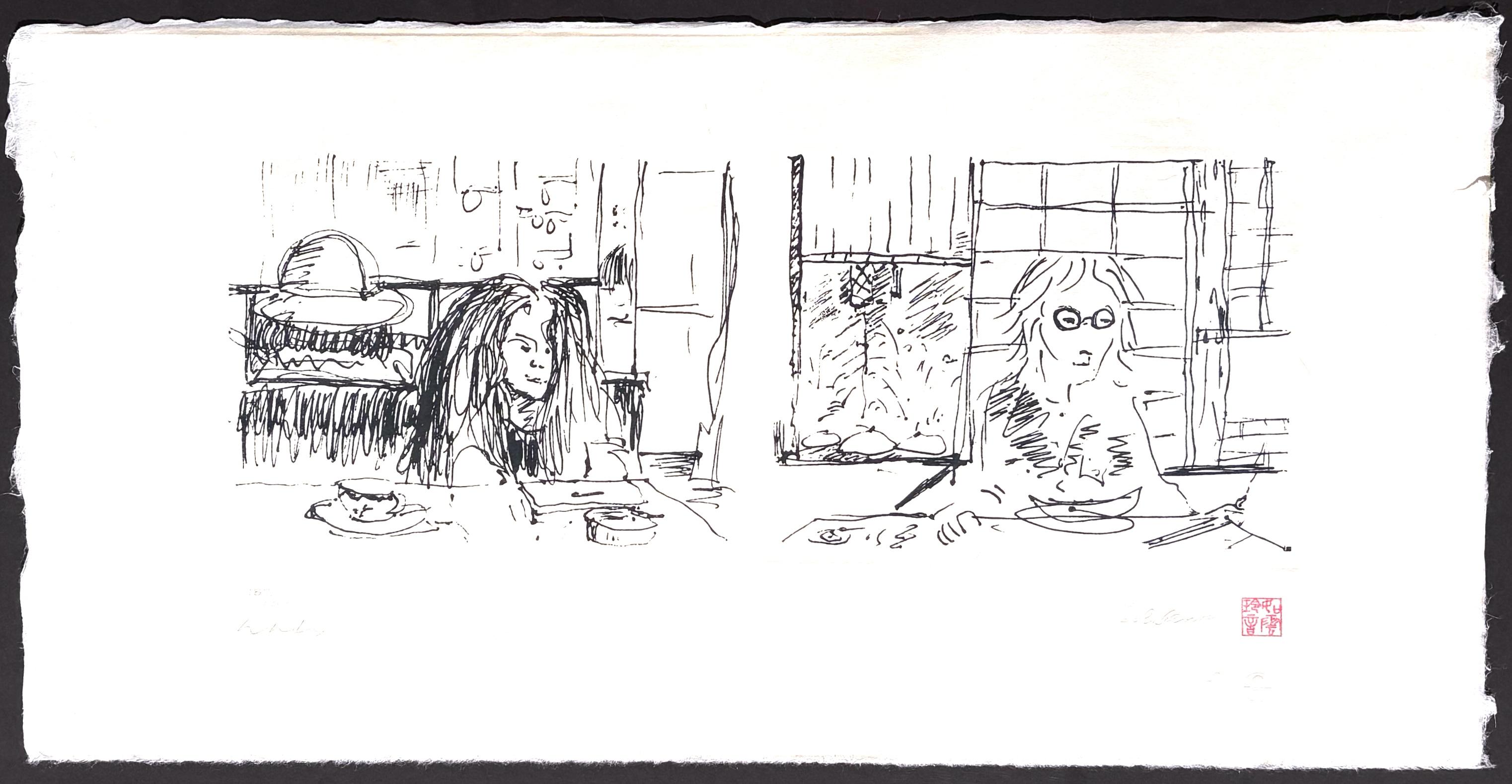 John Lennon Print - "Double Fantasy"  Limited Edition Drawing On Handmade Paper