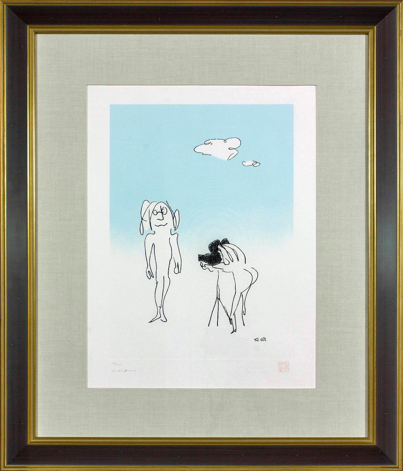 Framed, inscribed serigraph of "Smile No. 5" by John Lennon from edition of 300