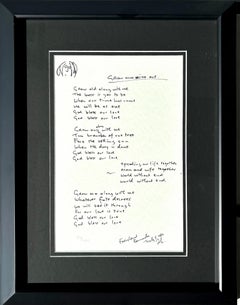 "Grow Old With Me"  Framed Limited Edition Hand Written Lyrics