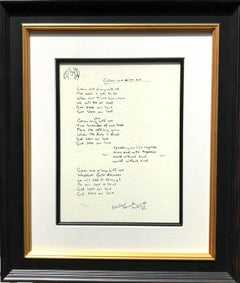 "Grow Old With Me" Framed Limited Edition Hand Written Lyrics