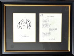 "Grow Old With Me"/"Self Portrait" Limited Edition Hand Written Lyrics/Drawing