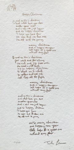 "Happy Christmas" Limited Edition Hand Written Lyrics