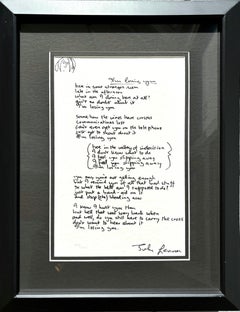 "I'm Losing You" Framed Limited Edition Hand Written Lyrics