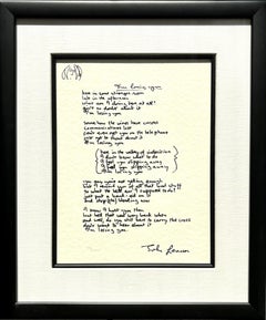 "I'm Losing You" Framed Limited Edition Hand Written Lyrics