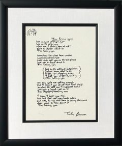 "I'm Losing You" Framed Limited Edition Hand Written Lyrics