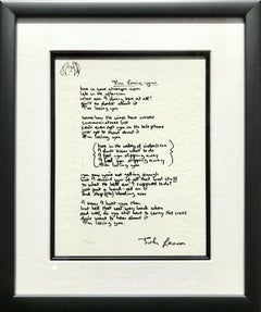 Vintage "I'm Losing You" Framed Limited Edition Hand Written Lyrics