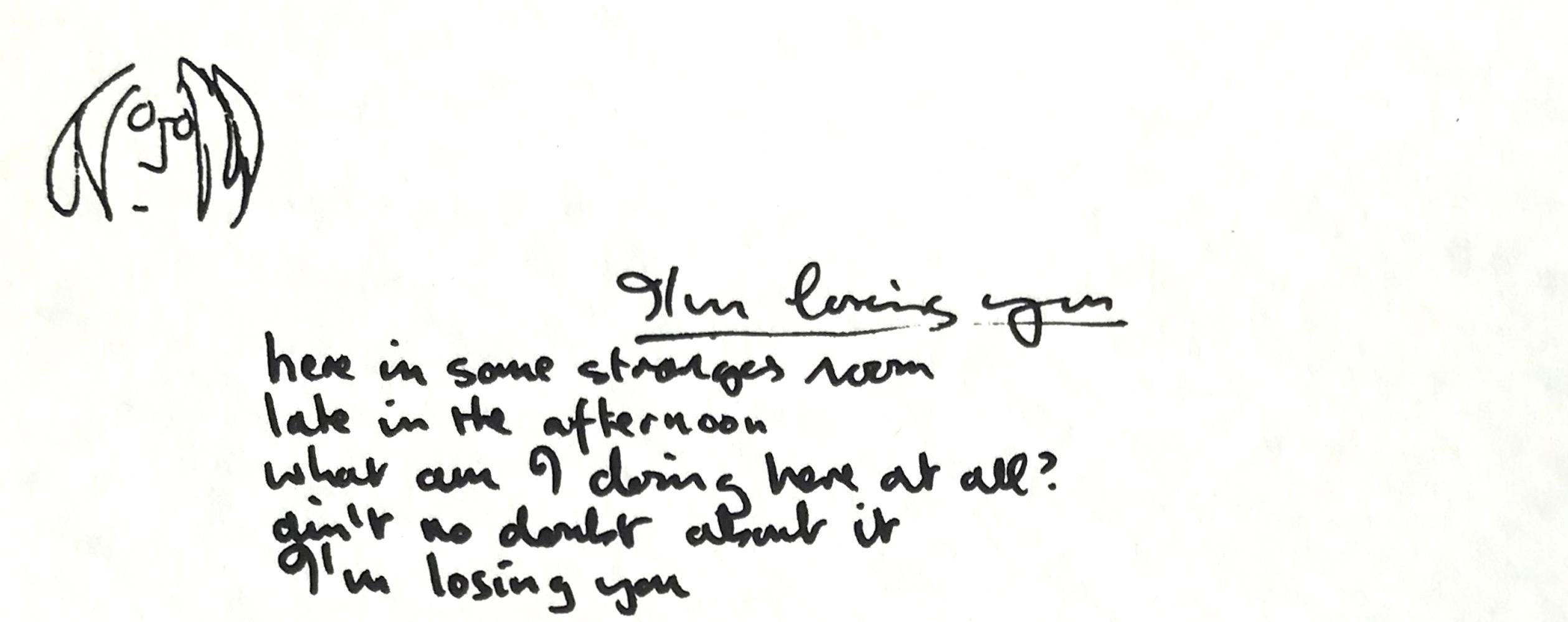  Rare Limited Edition Serigraph of John Lennon's handwritten lyrics for the song 