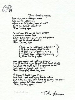 "I'm Losing You" Limited Edition Hand Written Lyrics