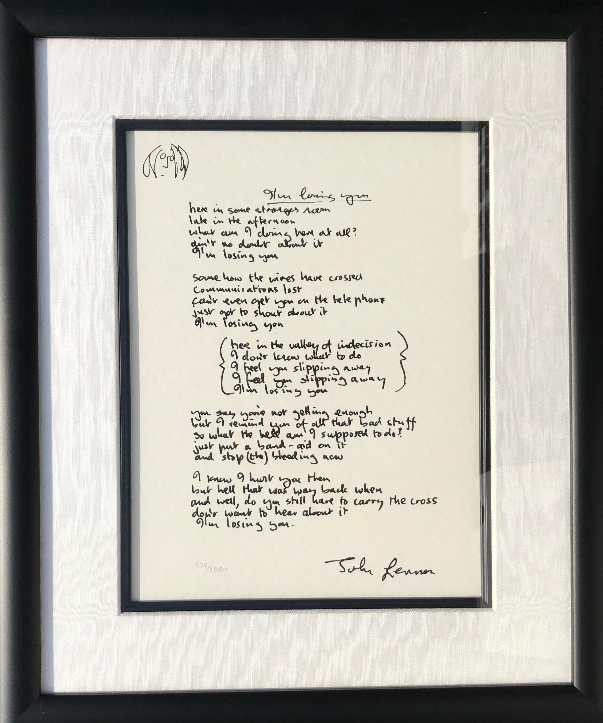 John Lennon - Dear Prudence Limited Edition Hand Written Lyrics at  1stDibs