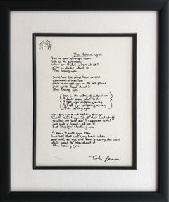 "I'm Losing You" Limited Edition Hand Written Lyrics