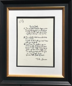 John Lennon - Dear Prudence Limited Edition Hand Written Lyrics at  1stDibs