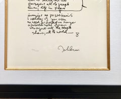 "Imagine" Limited Edition Hand Written Lyrics