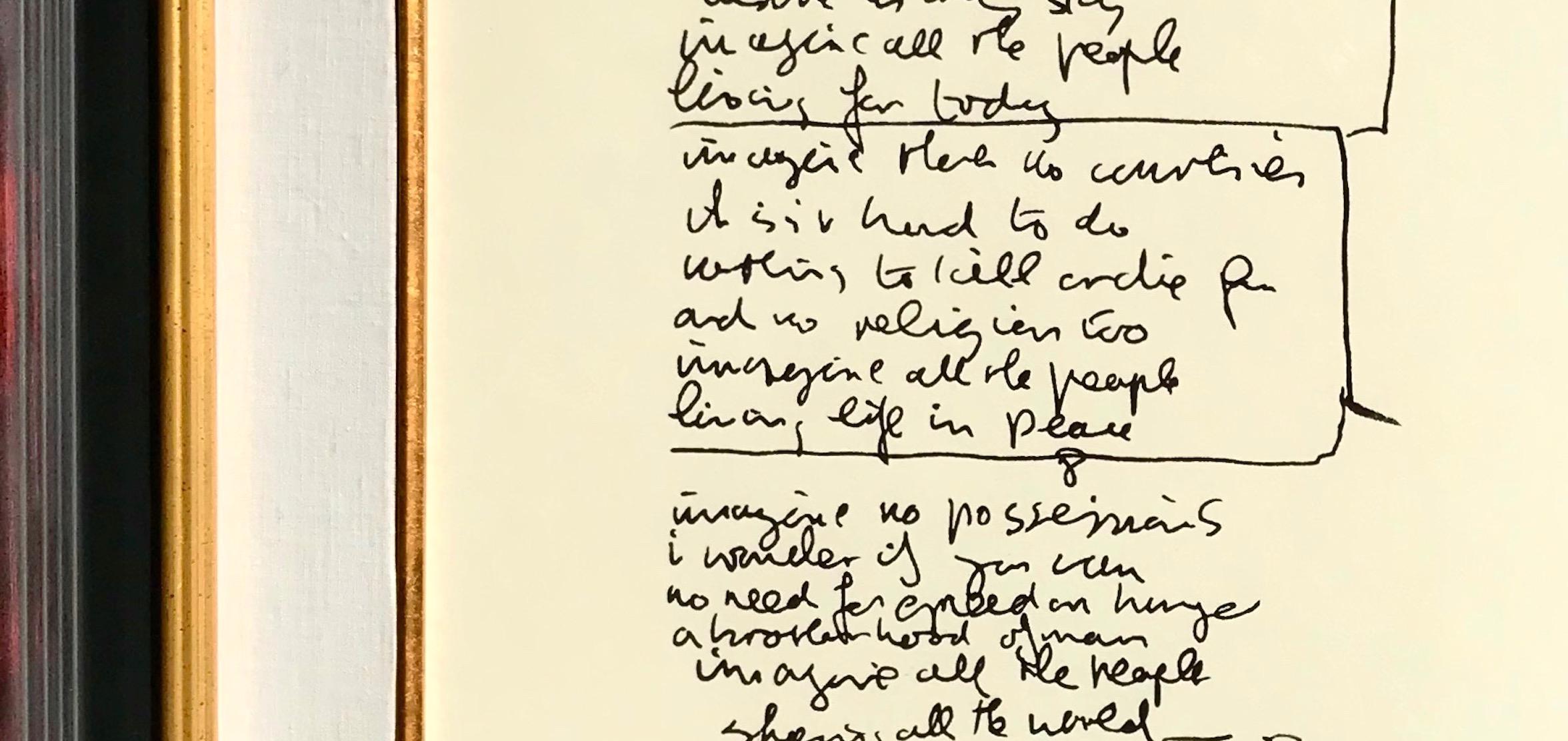  Rarissima serigrafia in edizione limitata del testo scritto a mano da John Lennon della canzone 