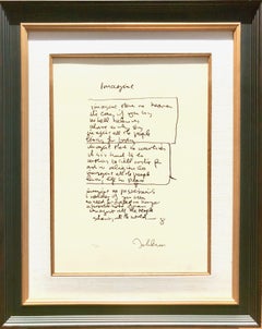 "Imagine" Limited Edition Hand Written Lyrics