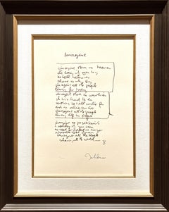 "Imagine" Limited Edition Hand Written Lyrics