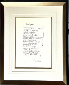 "Imagine" Limited Edition Hand Written Lyrics
