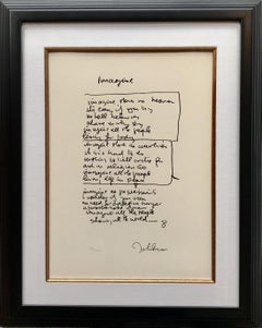 Woman Framed Limited Edition Hand Written Lyrics