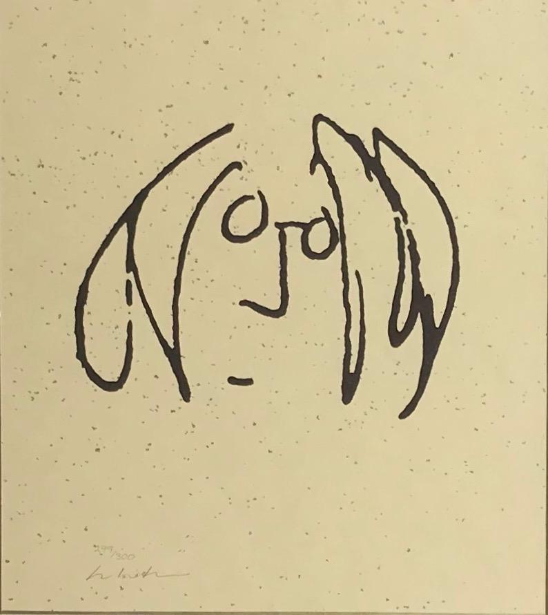  Rare Limited Edition Serigraph of John Lennon's most famous self portrait. originally drawn in 1968, this limited edition was released by Bag One Arts (The Lennon Estate) in 2000, and has been sold out from the publisher since 2005. This is