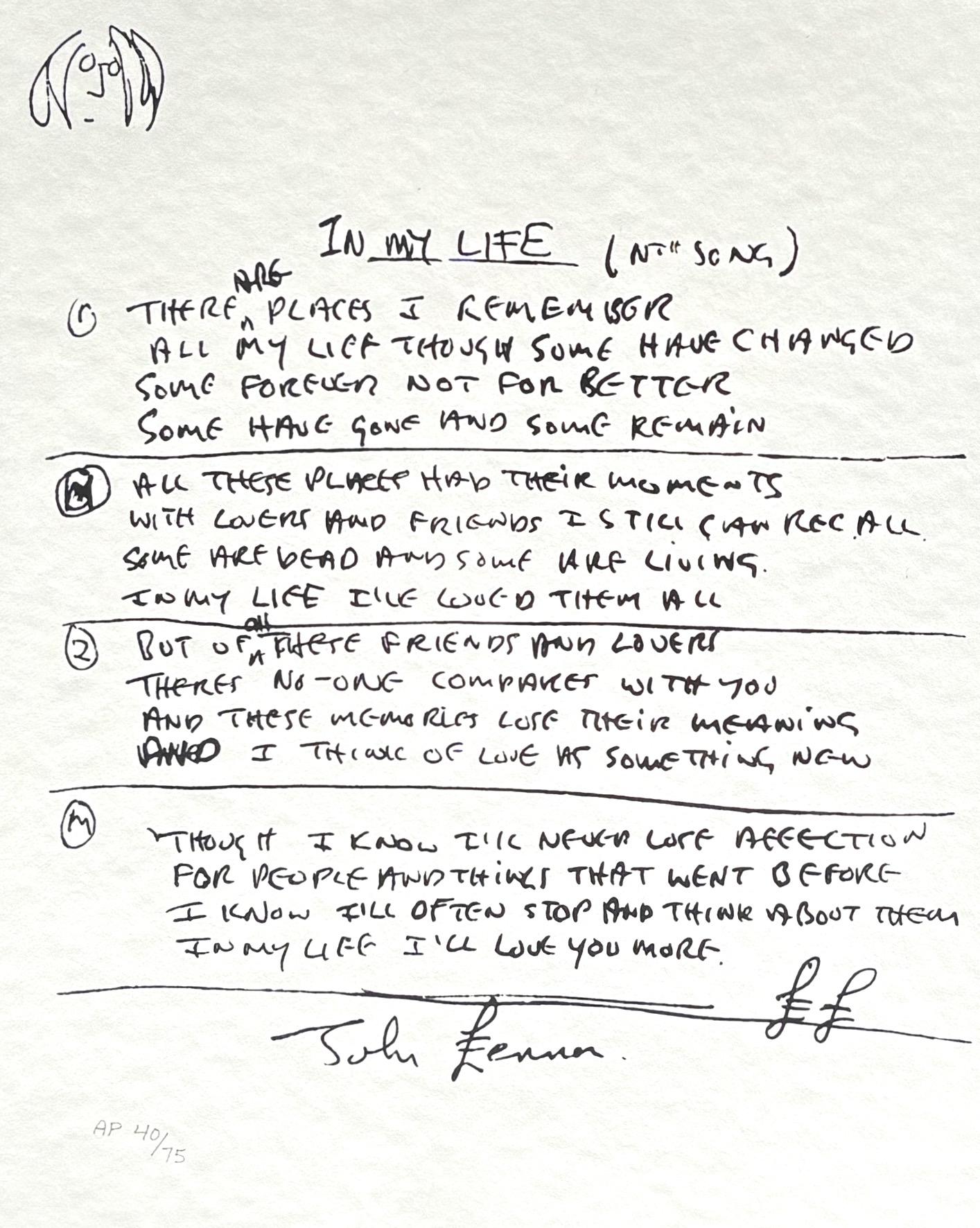 john lennon in my life lyrics