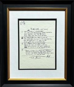"In My Life" Hand Written Lyrics