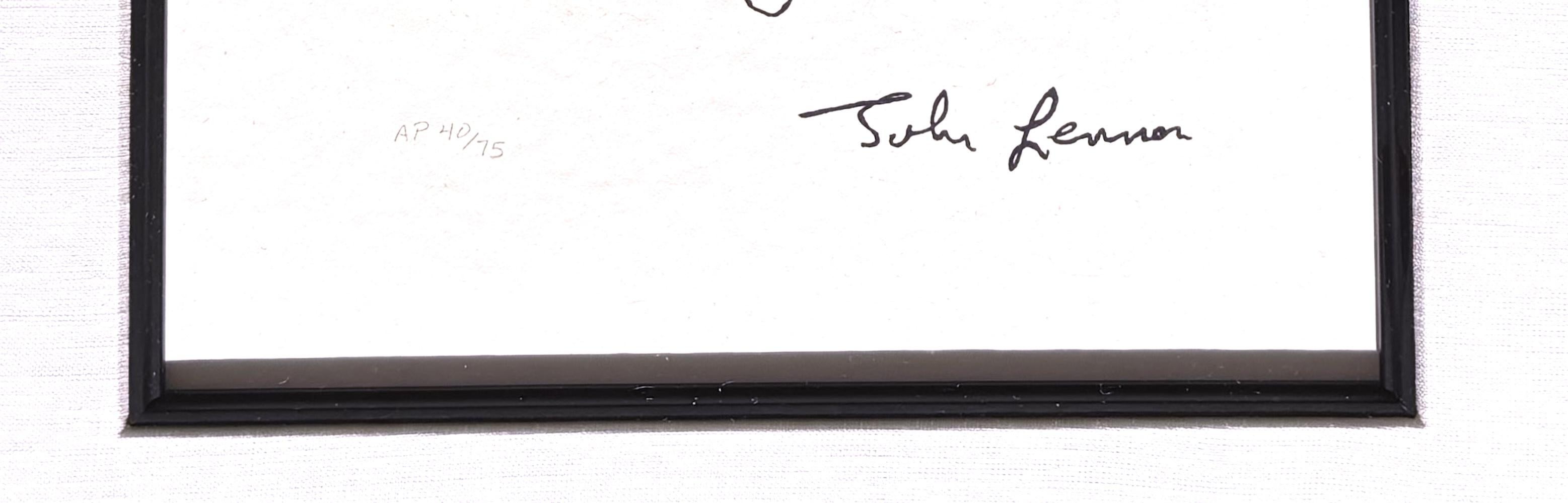 Julia, édition limitée, écrite à la main - Noir Print par John Lennon