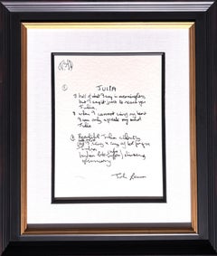 "Julia" Framed Limited Edition Hand Written Lyrics