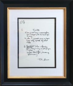 "Julia" Framed Limited Edition Hand Written Lyrics