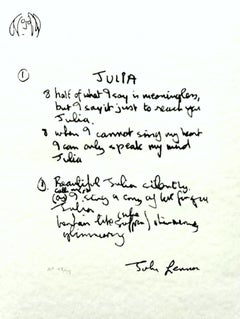 "Julia" Limited Edition Hand Written Lyrics