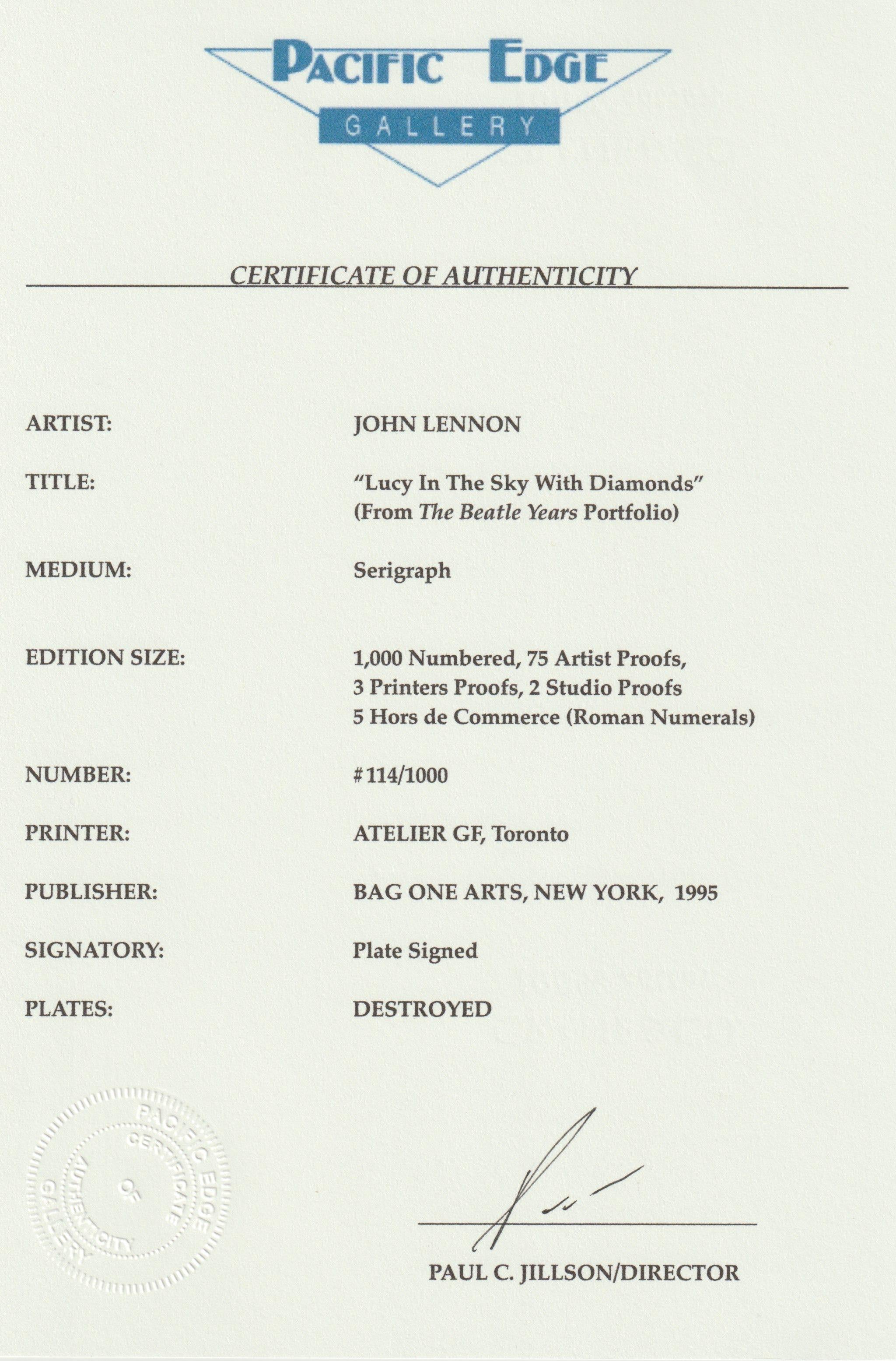  Rara edición limitada de la serigrafía de la letra manuscrita de John Lennon para la canción 