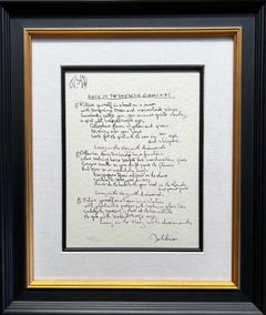 "Lucy In The Sky With Diamonds" Limited Edition Hand Written Lyrics
