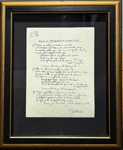 "Lucy In The Sky With Diamonds" Limited Edition Hand Written Lyrics