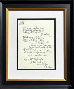"Nowhere Man" Limited Edition Hand Written Lyrics
