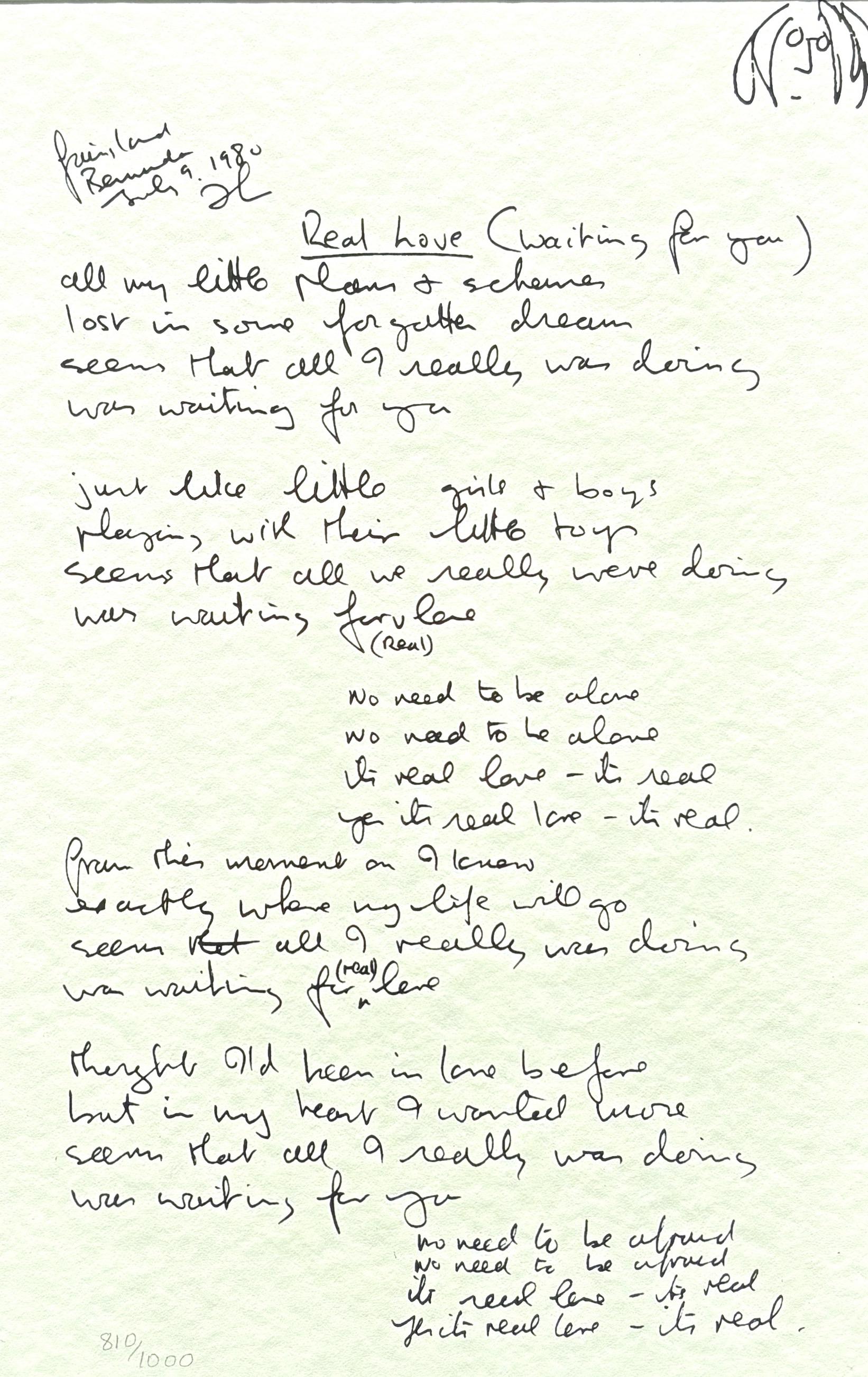 real love john lennon lyrics
