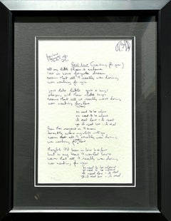 "Real Love" Framed Limited Edition Hand Written Lyrics