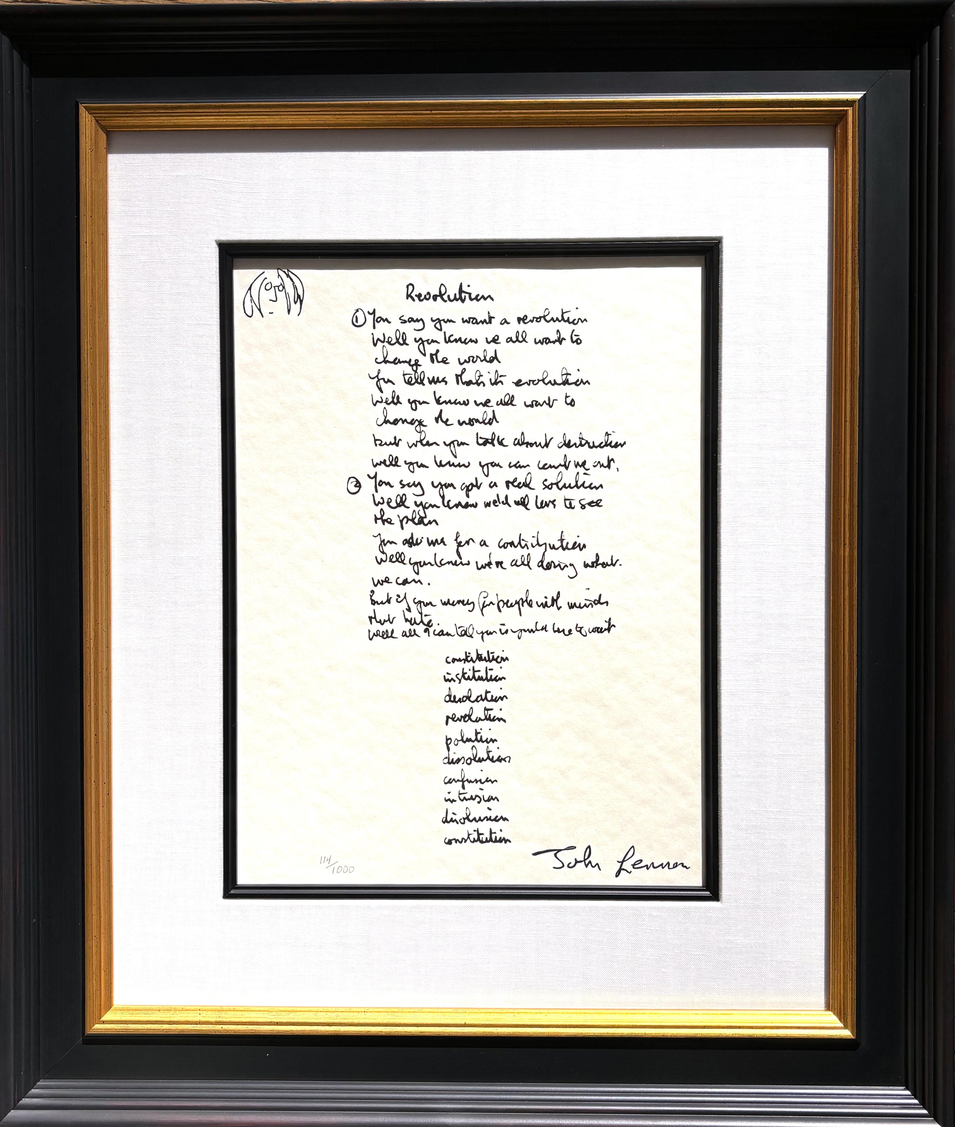 Print John Lennon - «volution », édition limitée, écrite à la main