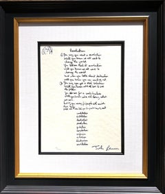 "Revolution" Limited Edition Hand Written Lyrics