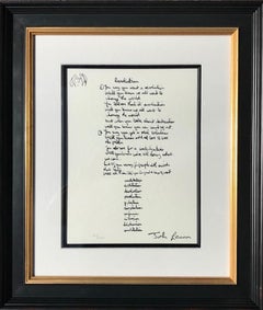 "Revolution" Limited Edition Hand Written Lyrics