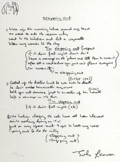 "Stepping Out" Limited Edition Hand Written Lyrics