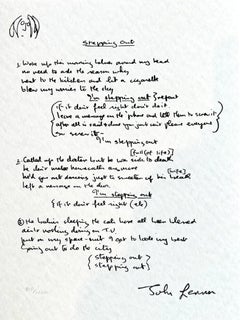 Vintage "Stepping Out" Limited Edition Hand Written Lyrics