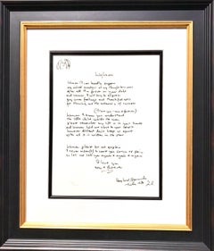 "Woman" Framed Limited Edition Hand Written Lyrics