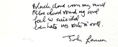 "Yer Blues" Limited Edition Hand Written Lyrics