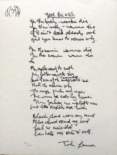 "Yer Blues" Limited Edition Hand Written Lyrics