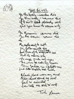 "Yer Blues" Limited Edition Hand Written Lyrics