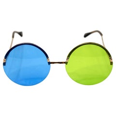John Lennon Style Interchangeable Round Lens Sunglasses circa 1970s