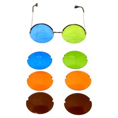 John Lennon Style Interchangeable Round Lens Sunglasses circa 1970s
