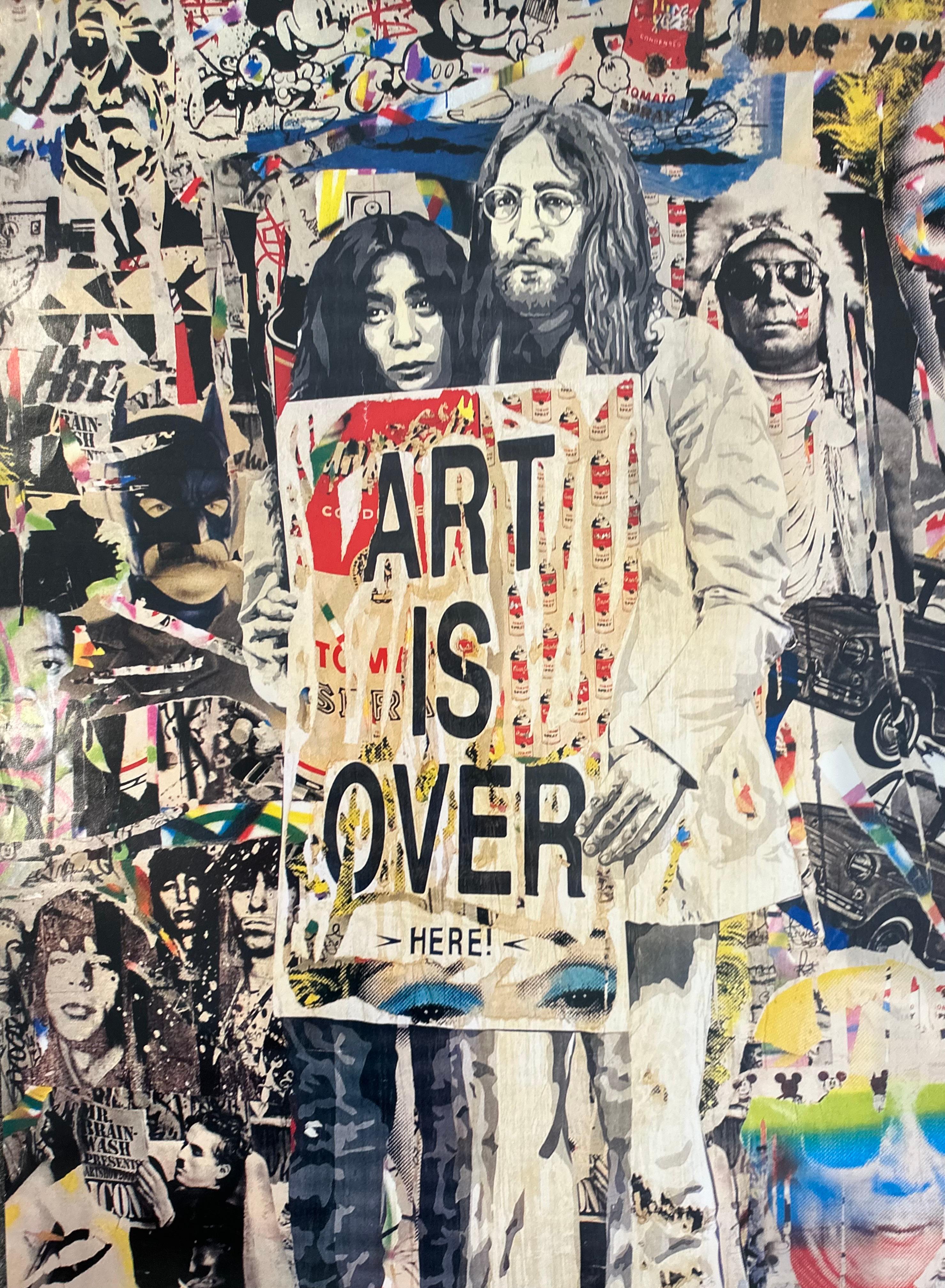 Cartel litográfico de John Lennon y Yoko Ono de la legendaria Exposición ICONS, según una obra de Mr Brainwash, hacia 2010. La obra, que está sin enmarcar, mide 23
