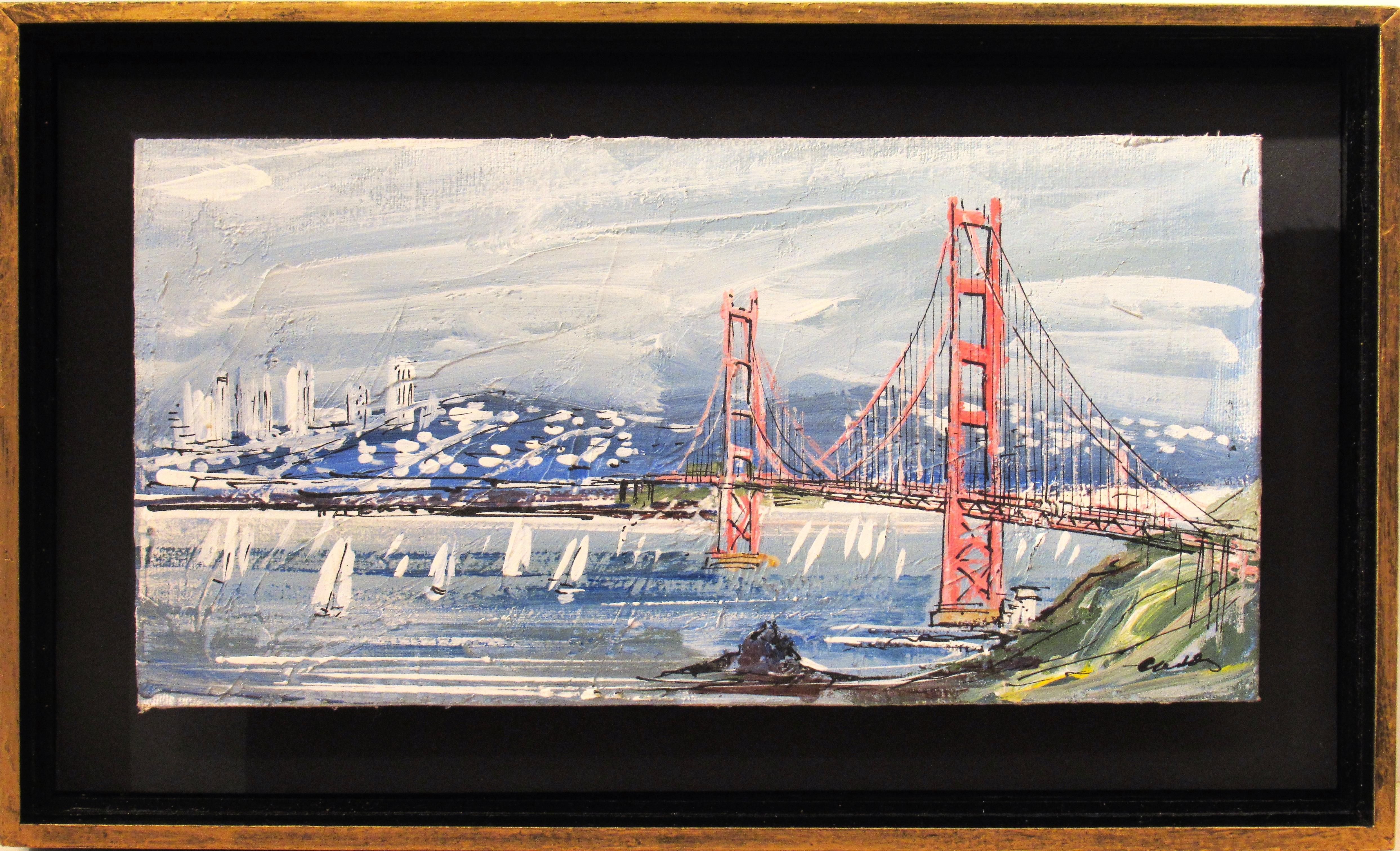 John Leonard Checkley Landscape Painting - San Francisco, Golden Gate Bridge
