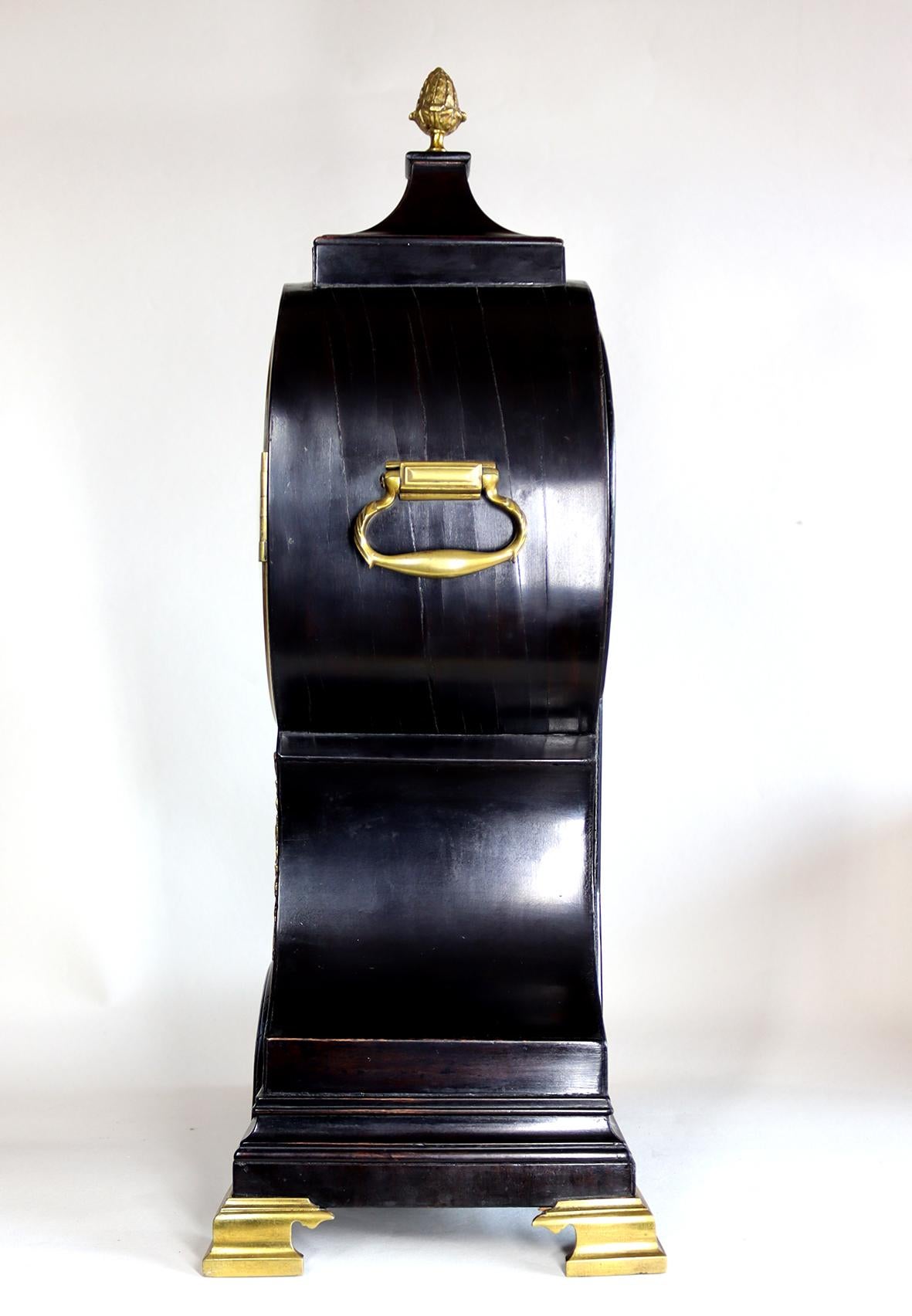 Ebonized John Leroux, London. Twin Fusee Bracket Clock For Sale